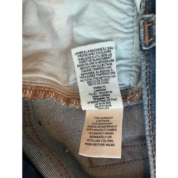 FREE PEOPLE Womens Size 31 Blue Denim Jeans Frayed Hem Factory Distressing - Picture 5 of 8